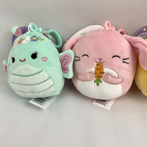Squishmallows 2024 Easter Squad Clips 3.5 inch Bunny Butterfly Plush Set Of 5 - Picture 5 of 6
